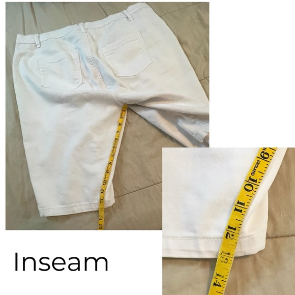 DG2 by Diane Gilman White Plus Size Bermuda Short in size 16 - Picture 8 of 16